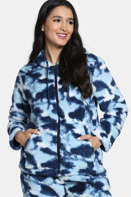 Zivame Soft Snuggles Fur Jacket - Medieval Blue — image 3